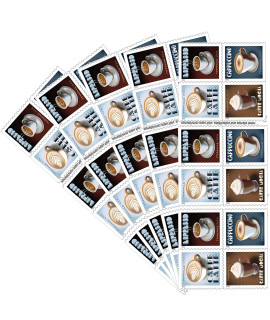 USPS Espresso Drinks (caffe Latte, Espresso, caffe Mocha, cappuccino) Self-Adhesive (5 Booklets of 20) Postage Forever Stamps coffee Birthday Anniversary Wedding celebrate 2021 Scott 5569-5572