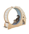 SUPFAKE Cat Treadmill Solid Wood Exercise Wheel Unique Designed Running Sport Wheel Cat Tree Large Rollers for Cat' Fitness Toys Cats Furniture Pet Supplies