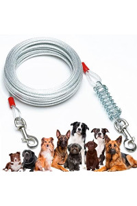 Dog Tie Out cable for Dogs Up to 125 Lbs - 102030506075ft Tie Out cable for Dogs with Durable Spring for Outdoor, Yard and camping,No Tangle, Reflective