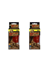 60w Night Time Red Basking Bulb (2 Pack) - Includes Attached DBDPet Pro-Tip Guide