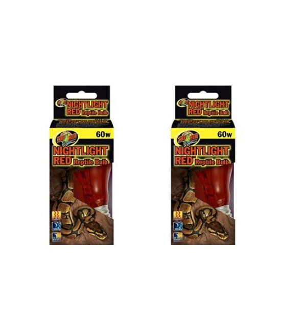 60w Night Time Red Basking Bulb (2 Pack) - Includes Attached DBDPet Pro-Tip Guide