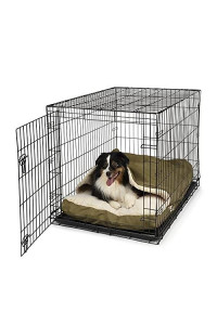 Snoozer Luxury Cozy Cave Crate Pet Bed with Microsuede, Large - Olive