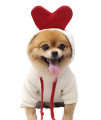 XIAOYU Pet clothes Dog Hoodies Warm Sweatshirt coat Puppy Autumn Winter Apparel Jumpsuit with Love Hood, Love, XXL
