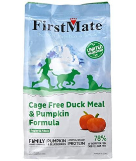 FirstMate Limited Ingredient Cage-Free Duck Meal & Pumpkin Formula Dry Dog Food, 80 Ounce