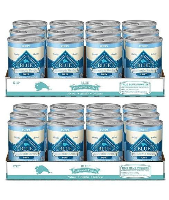 Blue Buffalo Homestyle Recipe Natural Puppy Wet Dog Food, Chicken 12.5-oz can (Pack of 24)