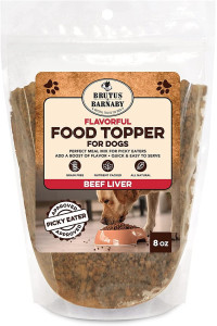 Brutus & Barnaby Dog Food Topper - Beef Liver - Enhance Your Dogs Meal With This Flavor Packed Mix - Sprinkle On Dog Food Flavoring For Picky Eaters - Just One Single Ingredient