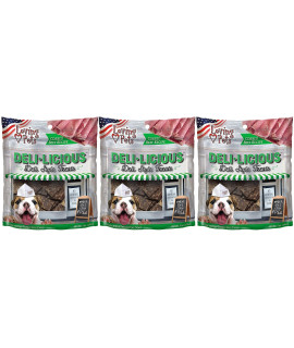 Loving Pets 3 Pack of corned Beef Deli-Licious Soft Jerky Dog Treats 6 Ounces Each with No Wheat Soy or corn