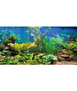 Awert 36X20 Inches Aquarium Background Aquatic Plant River Bed Lake Fish Tank Background Vinyl