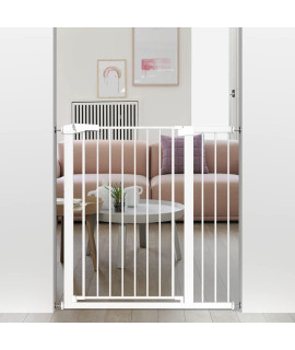 Extra Tall Baby Gate Stand 38 Tall - Metal Walk Through Pet Gate For Doorway Stairs - No Drill Pressure Mounted Safety Gate 3504-3780 Wide