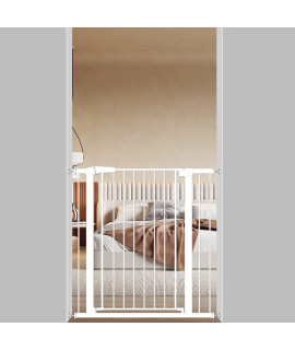 Extra Tall Baby Gate Stand 38 Tall - Metal Walk Through Pet Gate For Doorway Stairs - No Drill Pressure Mounted Safety Gate 3228-3504 Wide