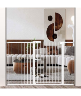 Extra Tall Baby Gate Stand 38 Tall - Extra Long Large Walk Through Pet Gate For Kids Or Pets - Metal Pressure Mounted Safety Gate 6535-6811Wide