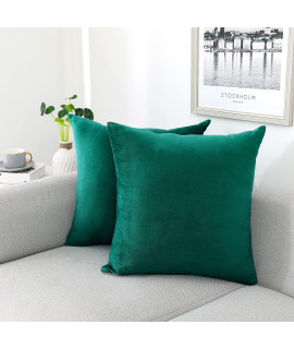 NiNi ALL Decorative Throw Pillow covers Velvet Soft for couch Sofa Bedroom Living Room Outdoor Pack of 2 20x20 Inch Teal
