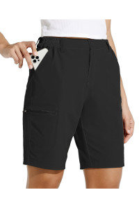 Willit Womens 10 Hiking Cargo Shorts Stretch Golf Active Long Shorts Quick Dry Outdoor Summer Shorts Black Xxl