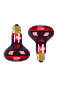 Infrared Heat lamp Basking Spot Light Bulb,LEDESIGN 75 Watt Red Heat Lamp Bulbs for Reptiles and Amphibian Use, 2 Packs (Red)