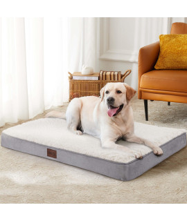 WESTERN HOME Large Orthopedic Dog Beds for Large and Extra Large Dogscats Egg-crate Foam Pet Bed Mat with Soft Removable cover, Waterproof Lining, Foam Dog crate Bed