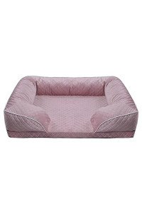 NIUPAITE Sofa Bed for Large Dogs Durable Dog Sofa The Pet Bed Washable Removable Cover with Zipper and Non-Slip Bottom(Large, Pink)