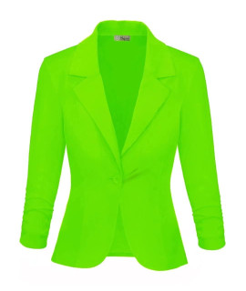 Womens casual Work Office Blazer Jacket JK1131X NEON Lime 1X
