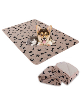 Dog crate Pee Pads - Wahable Dog Rugs Non-Slip Puppy Pads for Small Dogs, Water Absorb Training Pads (2740 Beige)