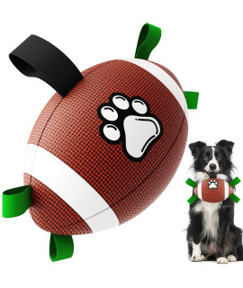 QDAN Dog Toys Football,Interactive Dog Toys for Tug of War,Superbowl Football Party Decorations Favor, Dog Water Toy, Durable Dog Balls for Small & Medium Dogs(8 inch)