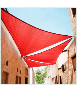 Colourtree Order To Make Custom Size 22 X 22 X 22 Red Triangle Ctaprt10 Sun Shade Sail Canopy Mesh Fabric Uv Block - Commercial Heavy Duty - 190 Gsm - 3 Years Warranty