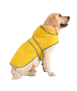 Dog Raincoat With Hood And Leash Hole, Adjustable Belly Strap, Reflective Strips, Lightweight Slicker Poncho Rain Jacket Coat For Small Medium Large Dogs And Puppies