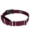 Country Brook Petz - Burgundy Heavyduty Nylon Martingale with Deluxe Buckle - 30+ Vibrant Color Options (3/4 Inch, Small)