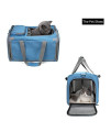 Suydica Pet Carrier Cat Carrier, Collapsible Dog Carrier, Airline-Approved Pet Carrier, Suitable for Small Medium Cats Dogs (Grey, Carrier)