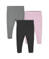 gerber Baby girls Toddler Multi-Pack Premium Pants Leggings, PinkBlack, 24 Months