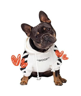 chochocho Stylish Dog Hoodie Dog clothes Streetwear cotton Sweatshirt Fashion Outfit for Dogs cats Puppy Small Medium Large (3XL, White)