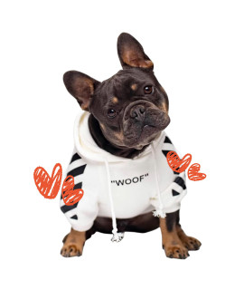 chochocho Stylish Dog Hoodie Dog clothes Streetwear cotton Sweatshirt Fashion Outfit for Dogs cats Puppy Small Medium Large (4XL, White)
