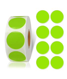 green circle Stickers 1000Pcs Dot Stickers, 1 Inch Round color coding Labels can Writing for Family, Office, Student classroom