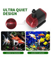 HAIDEEWELL 600 GPH Submersible Pump 25W Ultra Quiet Fountain Water Pump for Aquarium,Pond, Hydroponics(Black)