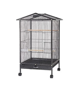 Zhangjinyishop Bird Cage Large Roof Parrot Cage Black Phoenix Myna Breeding Cage Bird Cage Large Size For Flock Of Birds Canary Parakeets Flight Cage (Color : Black)