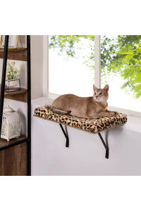 Sweetgo Cat Window Perch, Cat Hammock Window Seat, Funny Sleep DIY Kitty Sill Window Perch, Durable Heavy Duty Cat Bed Holds Up to 35lbs - Leopard Print