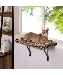 Sweetgo Cat Window Perch, Cat Hammock Window Seat, Funny Sleep DIY Kitty Sill Window Perch, Durable Heavy Duty Cat Bed Holds Up to 35lbs - Leopard Print