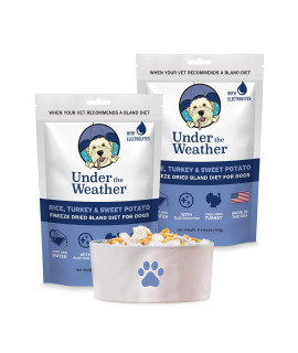Under the Weather Easy to Digest Bland Diet for Sick Dogs - Contains Electrolytes - Gluten Free, All Natural, Freeze Dried 100% Human Grade Meats - Rice, Turkey & Sweet Potato