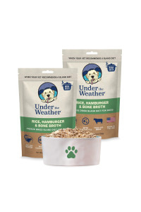 Under the Weather Easy to Digest Bland Dog Food Diet for Sick Dogs - Contains Electrolytes - Gluten Free, All Natural, Freeze Dried 100% Human Grade Meats - Rice, Hamburger and Bone Broth
