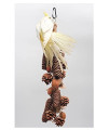HL1971 Birds Perch on Pine Cones, Parrots Grinding Claws to Climb Standing Cage Accessories, and Pine Cones for Interior Decoration. (13.7in)