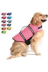 Dogcheer Ripstop Dog Life Jacket, Reflective & Adjustable Dog Swim Life Vest for Swimming Boating, Puppy Life Jacket Pet Floatation Vest PFD with Rescue Handle for Small Medium Large Dogs