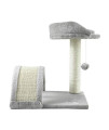 FluffyDream Cat Tree Condo with Scratching Post, Cat Tower Pet Play House with Toy, Grey, 17 Inch (43cm)