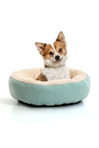 Hardy Buddy Round Dog Bed,Suede Dog Bed Cat Bed,Bolster Pet Sofa,Non-Slip Bottom Blue21.5x7