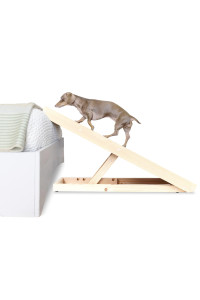 AlphaPaw - Original Natural Wood PawRamp for Small & Large Dogs - Adjustable Height Pet Ramp for Bed, Couch, Stairs (Natural)