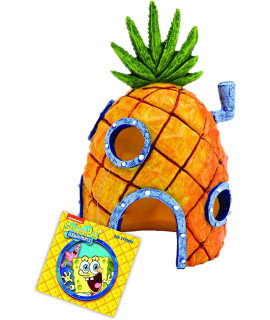Penn-Plax Spongebob Squarepants Officially Licensed Aquarium Ornament - Spongebob? Pineapple House - Medium