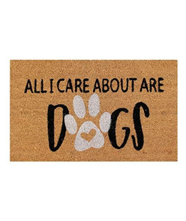Better Trends Coir Door Mat is Strong Easy to Clean and Colorful 100 Percent Natural Coir in Vibrant Designs, 18" x 30" Rectangle, Dog Paw