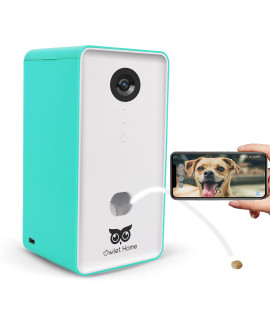 Owlet Home Pet Camera with Treat Dispenser Tossing for Dogs/Cats, Advanced WiFi, 1080P Camera, Live Video, Auto Night Vision, 2-Way Audio, Compatible with Alexa, pre-Recorded Voice Message