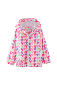 Welaken Jacket For Girls Kids & Toddler Girls Heart Rain Jacket Ii Little Girlswaterproof Jacket