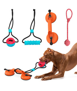 SELAPET Dog Suction Cup Toy - Tug of War Style with Rope, Dogs Interactive Ball, Large Aggressive Chewers & Puppy - Wear-Resistant Pull, Teeth-Cleaning Chew, Multifunctional Design