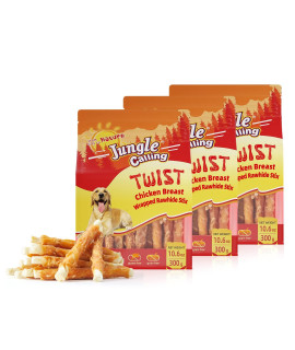 Jungle calling Dog Treats, chicken Wrapped Rawhide Sticks for Dog, Small Dogs Training Treats for Aggressive chewers, 2 Pound (Pack of 3)