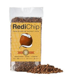 RediChip Coconut Chip Substrate for Reptiles 36 Quart Loose Medium Sized Coconut Husk Chip Reptile Bedding