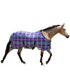 Kensington Platinum SureFit Protective Fly Sheet for Horses - SureFIt Cut with Snap Front Chest Closure - Made of Grooming Mesh This Sheet Offers Maximum Protection Year Round, Patriot Plaid